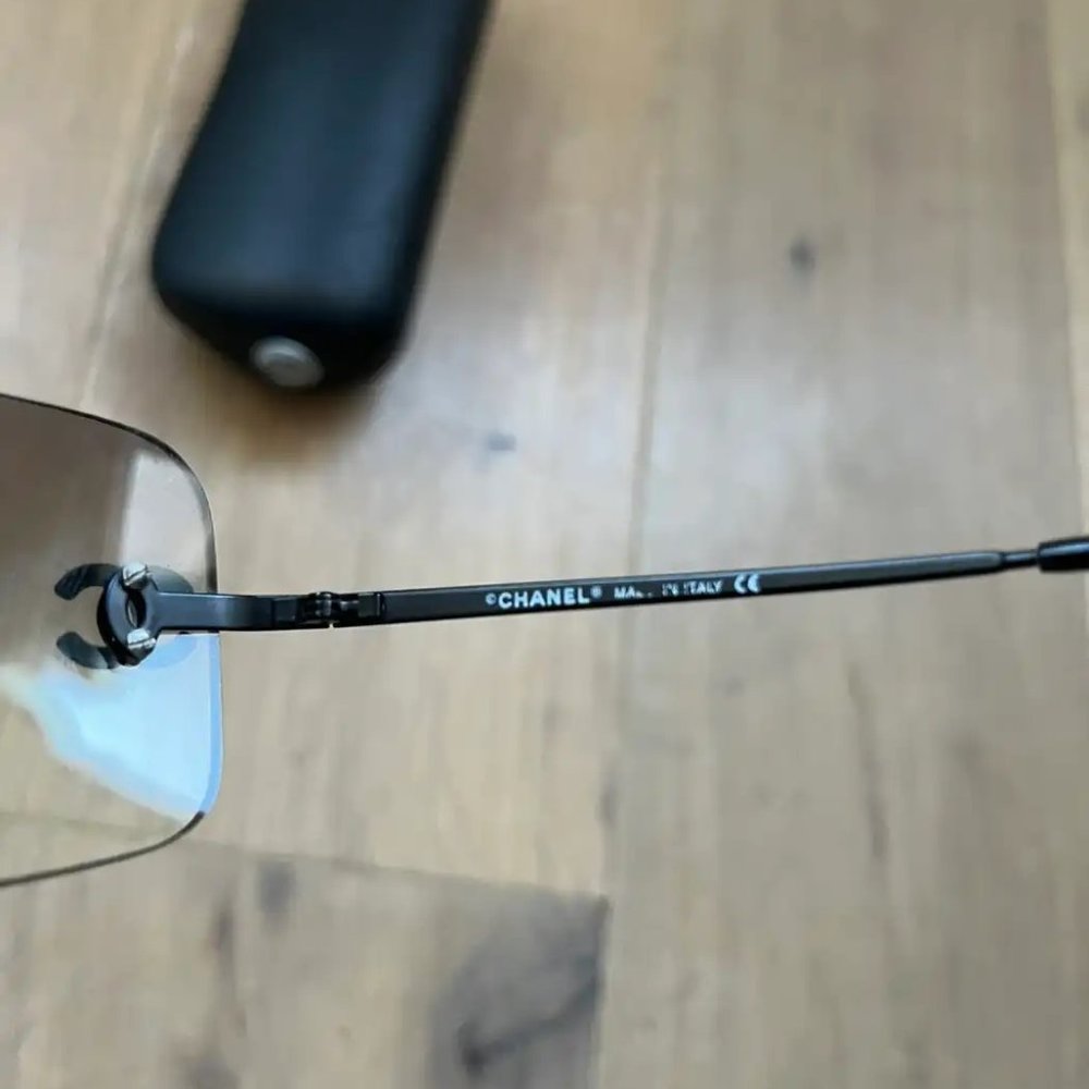 💯Auth Chanel 4017-D Rimless Swarovski double C Gradient Sunglasses BEAUTIFUL! - Picture 11 of 13